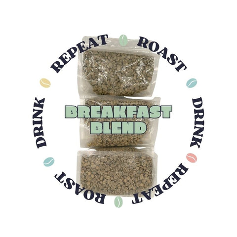 3 bags of green coffee beans for breakfast coffee blend