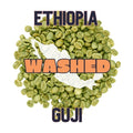 Ethiopian green coffee beans from Guji region