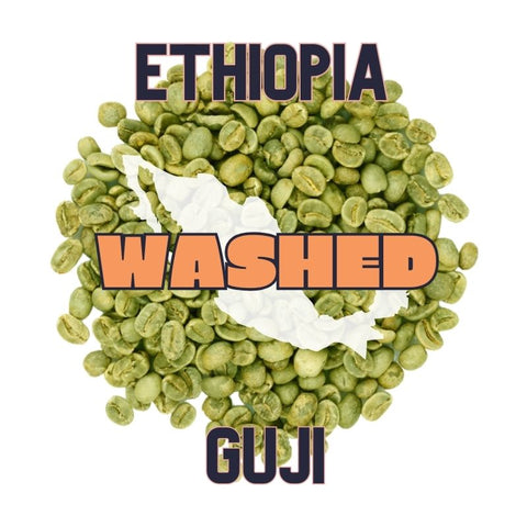 Ethiopian green coffee beans from Guji region