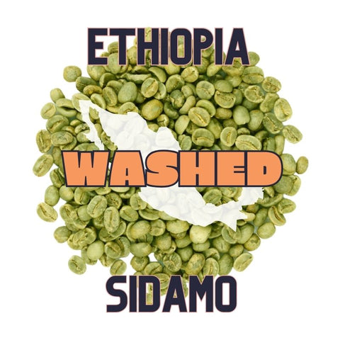 Ethiopian green coffee beans from Sidamo region