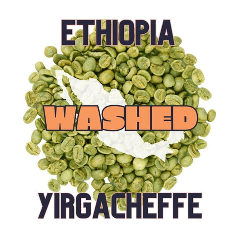 Ethiopian green coffee beans from Yirgacheffe region