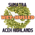 Sumatra green coffee beans from aceh highlands region